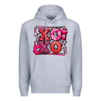 Heather Grey Xoxo Valentine's Day leopard frame Premium Hoodie - LillyAllenDesigns