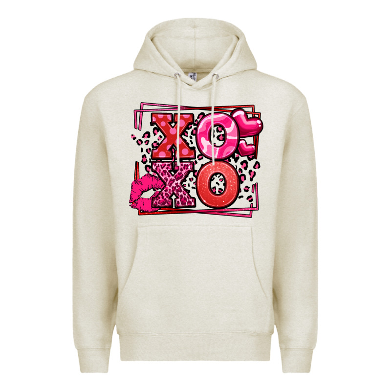 Xoxo Valentine's Day Leopard Frame Premium Hoodie by LillyAllenDesigns | Teevron