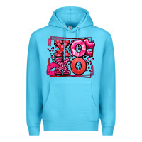 Ocean Blue Xoxo Valentine's Day leopard frame Premium Hoodie - LillyAllenDesigns