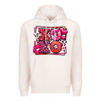 Pale Pink Xoxo Valentine's Day leopard frame Premium Hoodie - LillyAllenDesigns
