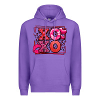 Purple Xoxo Valentine's Day leopard frame Premium Hoodie - LillyAllenDesigns
