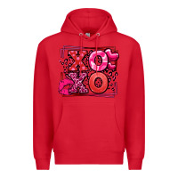 Red Xoxo Valentine's Day leopard frame Premium Hoodie - LillyAllenDesigns