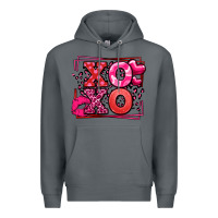 Rock Xoxo Valentine's Day leopard frame Premium Hoodie - LillyAllenDesigns