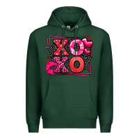 Sports Green Xoxo Valentine's Day leopard frame Premium Hoodie - LillyAllenDesigns