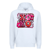 White Xoxo Valentine's Day leopard frame Premium Hoodie - LillyAllenDesigns