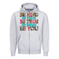 Heather Grey be kind be true be you Zipper Hoodie - NancyCooperArtShop