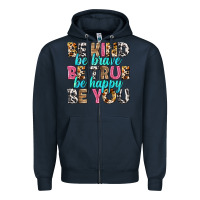 Navy be kind be true be you Zipper Hoodie - NancyCooperArtShop