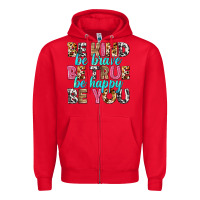 Red be kind be true be you Zipper Hoodie - NancyCooperArtShop