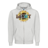 Dove Grey be the light matthew Zipper Hoodie - NancyCooperArtShop