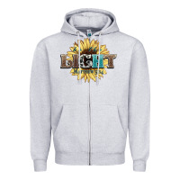 Heather Grey be the light matthew Zipper Hoodie - NancyCooperArtShop