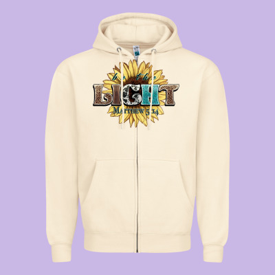 Be The Light Matthew Zipper Hoodie Designed By Nancycooperartshop