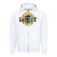 White be the light matthew Zipper Hoodie - NancyCooperArtShop