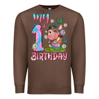 Chestnut my 1 st birthday with little cute cow Premium Sweatshirt - NancyCooperArtShop