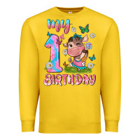 Lemon my 1 st birthday with little cute cow Premium Sweatshirt - NancyCooperArtShop