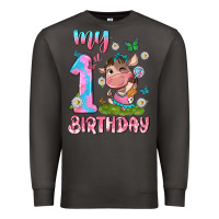 Smoke my 1 st birthday with little cute cow Premium Sweatshirt - NancyCooperArtShop