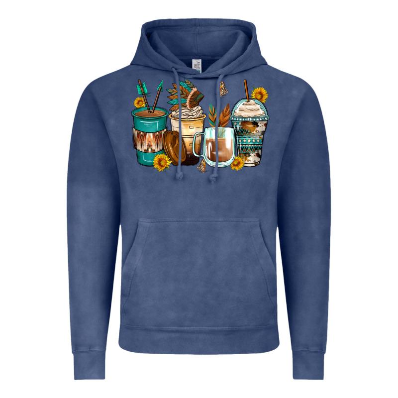 Indian Headdress Coffee Cups Vintage Hoodie by Zillion Design Studio | Teevron