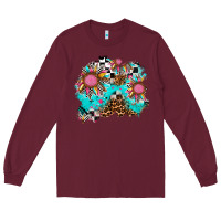 Burgundy race sunflower patches Long Sleeve Tee - AdoDesignShop