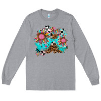 Heather Grey race sunflower patches Long Sleeve Tee - AdoDesignShop