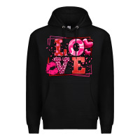 Black Love Valentine's Day leopard frame Premium Hoodie - LillyAllenDesigns
