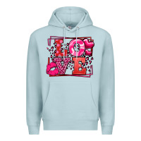 Blue Mist Love Valentine's Day leopard frame Premium Hoodie - LillyAllenDesigns