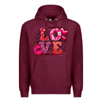 Burgundy Love Valentine's Day leopard frame Premium Hoodie - LillyAllenDesigns
