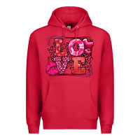 Cardinal Love Valentine's Day leopard frame Premium Hoodie - LillyAllenDesigns