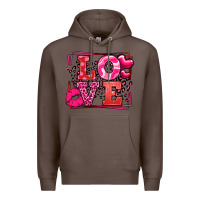 Coffee Love Valentine's Day leopard frame Premium Hoodie - LillyAllenDesigns