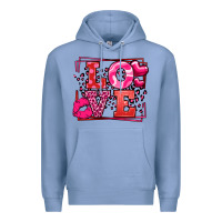 Colony Blue Love Valentine's Day leopard frame Premium Hoodie - LillyAllenDesigns