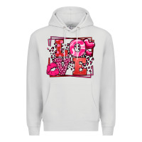 Dove Grey Love Valentine's Day leopard frame Premium Hoodie - LillyAllenDesigns