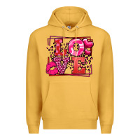 Mustard Love Valentine's Day leopard frame Premium Hoodie - LillyAllenDesigns