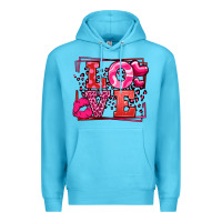 Ocean Blue Love Valentine's Day leopard frame Premium Hoodie - LillyAllenDesigns