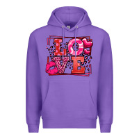 Purple Love Valentine's Day leopard frame Premium Hoodie - LillyAllenDesigns