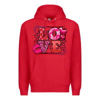 Red Love Valentine's Day leopard frame Premium Hoodie - LillyAllenDesigns