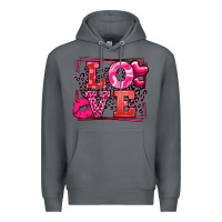 Rock Love Valentine's Day leopard frame Premium Hoodie - LillyAllenDesigns