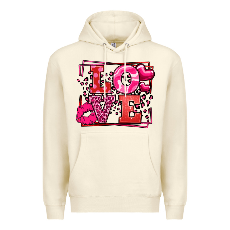 Love Valentine's Day Leopard Frame Premium Hoodie by LillyAllenDesigns | Teevron