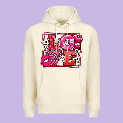 Love Valentine's Day Leopard Frame Premium Hoodie Designed By Lillyallendesigns