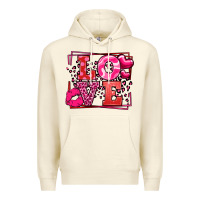 Sandshell Love Valentine's Day leopard frame Premium Hoodie - LillyAllenDesigns