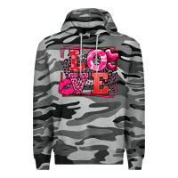 Slate Camo Love Valentine's Day leopard frame Premium Hoodie - LillyAllenDesigns