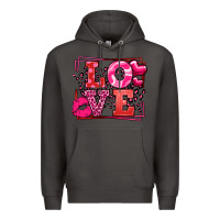 Smoke Love Valentine's Day leopard frame Premium Hoodie - LillyAllenDesigns