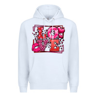 White Love Valentine's Day leopard frame Premium Hoodie - LillyAllenDesigns