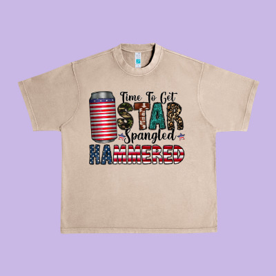 Star Spangled Hammered Urban Heavy Tee Designed By Cowhidedigitalart