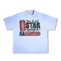 Grape Ice Star Spangled Hammered Urban Heavy Tee - CowhideDigitalArt