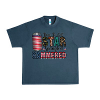 Midnight Navy Star Spangled Hammered Urban Heavy Tee - CowhideDigitalArt