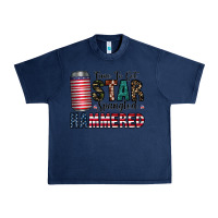 Navy Star Spangled Hammered Urban Heavy Tee - CowhideDigitalArt
