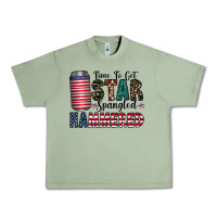 Oil Green Star Spangled Hammered Urban Heavy Tee - CowhideDigitalArt