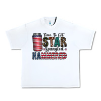 White Star Spangled Hammered Urban Heavy Tee - CowhideDigitalArt
