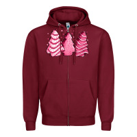 Burgundy pink Christmas cakes Zipper Hoodie - Jasminsmagicworld