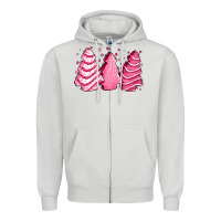 Dove Grey pink Christmas cakes Zipper Hoodie - Jasminsmagicworld