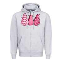 Heather Grey pink Christmas cakes Zipper Hoodie - Jasminsmagicworld