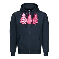 Navy pink Christmas cakes Zipper Hoodie - Jasminsmagicworld